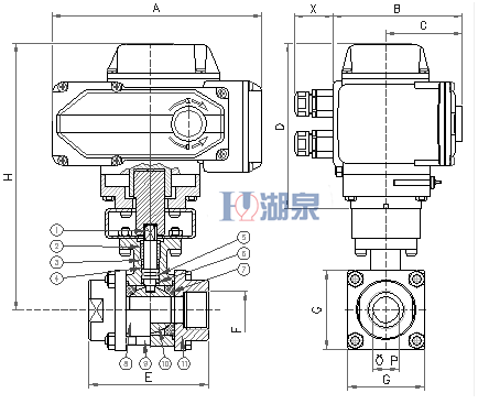 電動絲扣球閥Q911F-16P型號，圖片，原理